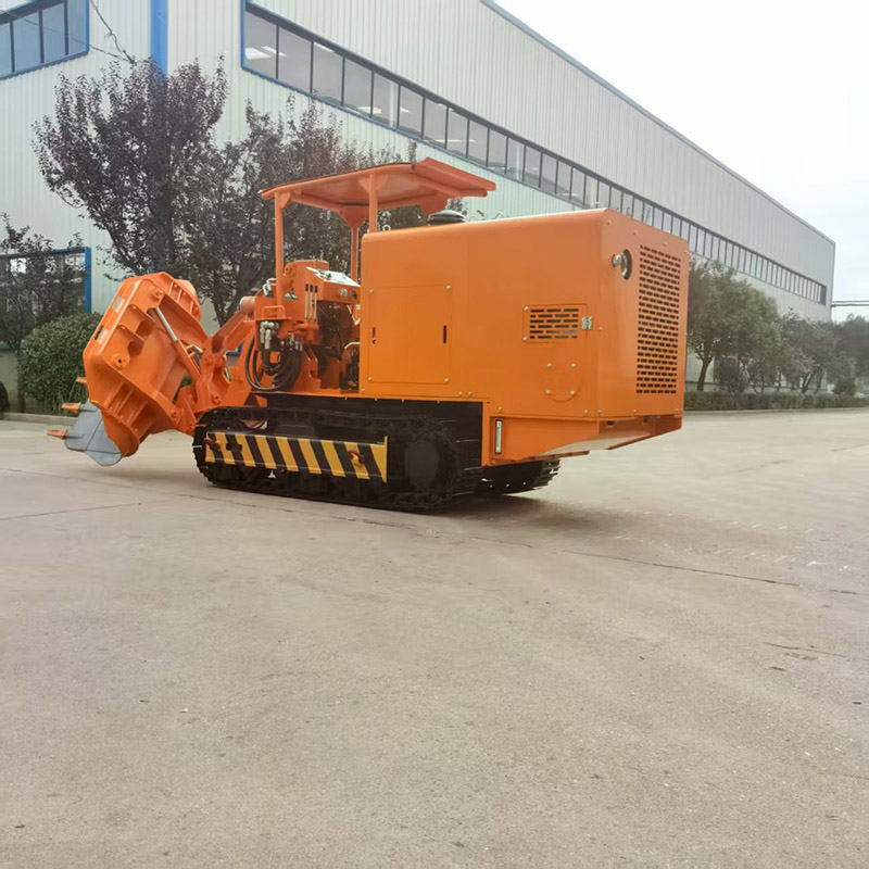 Cargador de rocas con descarga lateral de cantera