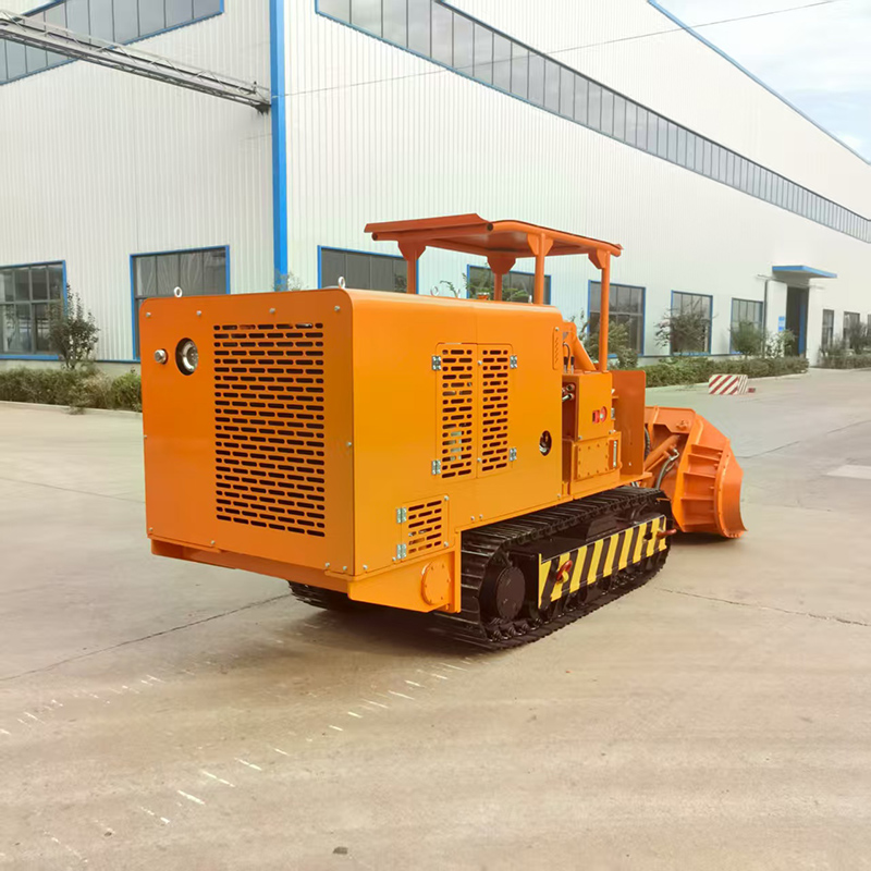 Cargador de rocas con descarga lateral de cantera