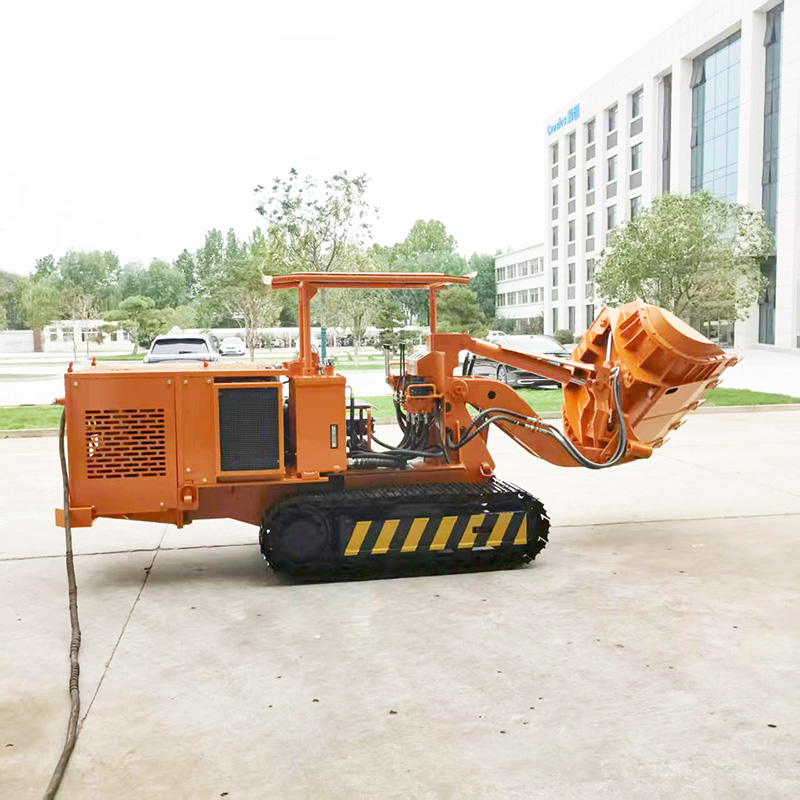 Chargeuse de roches à déchargement latéral à télécommande