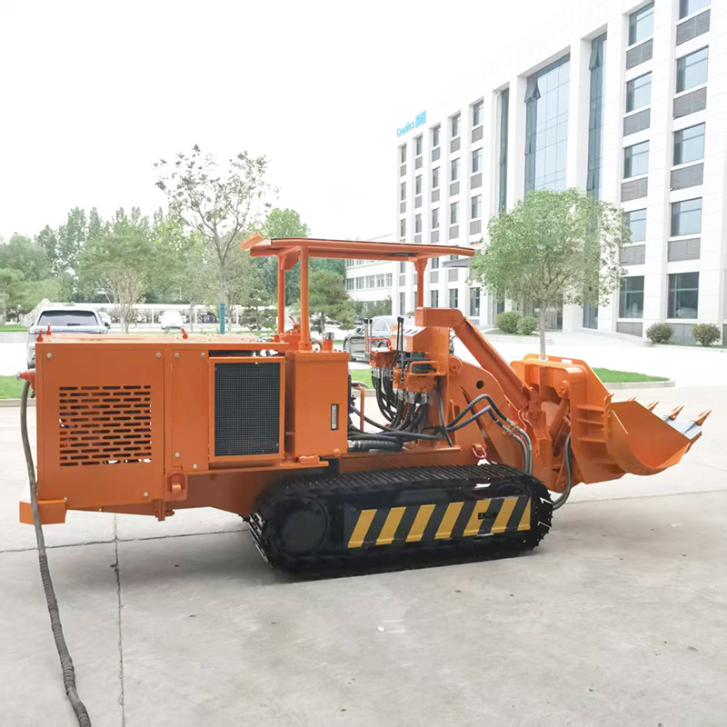 Chargeuse de roches à déversement latéral pour ingénierie