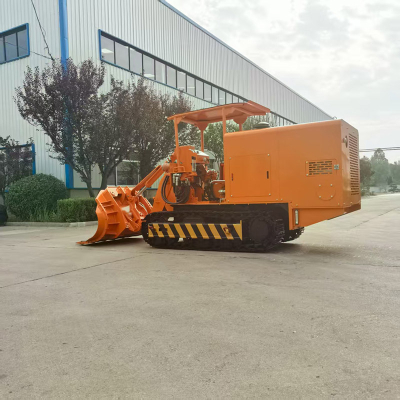 Cargador de rocas con descarga lateral de cantera