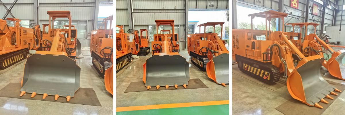 Carregador de rochas com descarga lateral