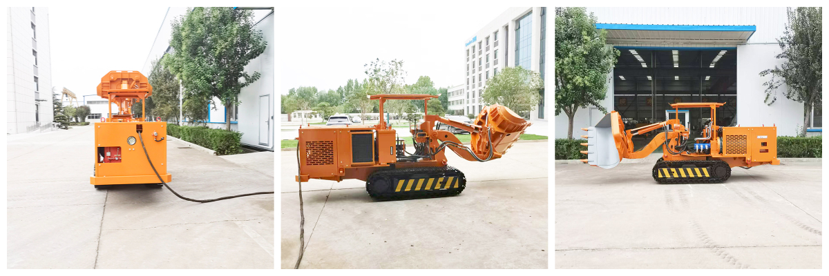 Chargeuse de roches à déchargement latéral à télécommande