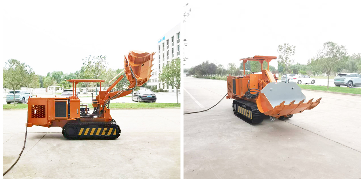 Carregador de rochas com rastos e descarga lateral. jpg