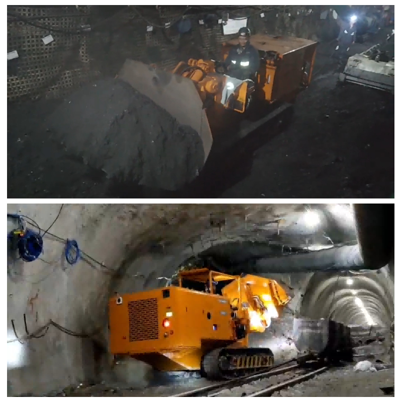 Carregador de rochas para mina de carvão